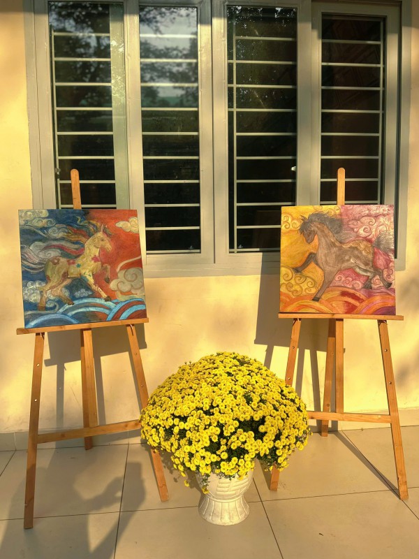 Tết Bính Ngọ: Độc đáo ngựa trong tranh của học sinh TP.HCM