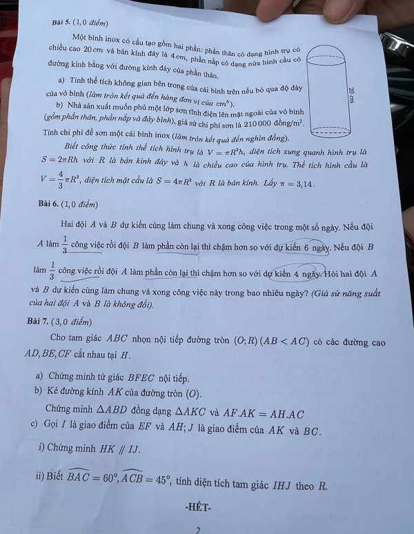Thi lớp 10 TP.HCM: Đề thi chính thức môn toán