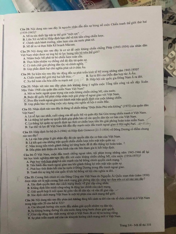Thi tốt nghiệp THPT 2023: Thí sinh khó bị điểm dưới trung bình môn sử