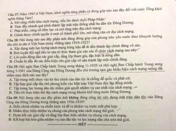 Thi tốt nghiệp THPT 2023: Xem đề và gợi ý giải đề thi môn sử tại đây Thi tốt nghiệp THPT 2023: Xem đề và gợi ý giải đề thi môn sử tại đây