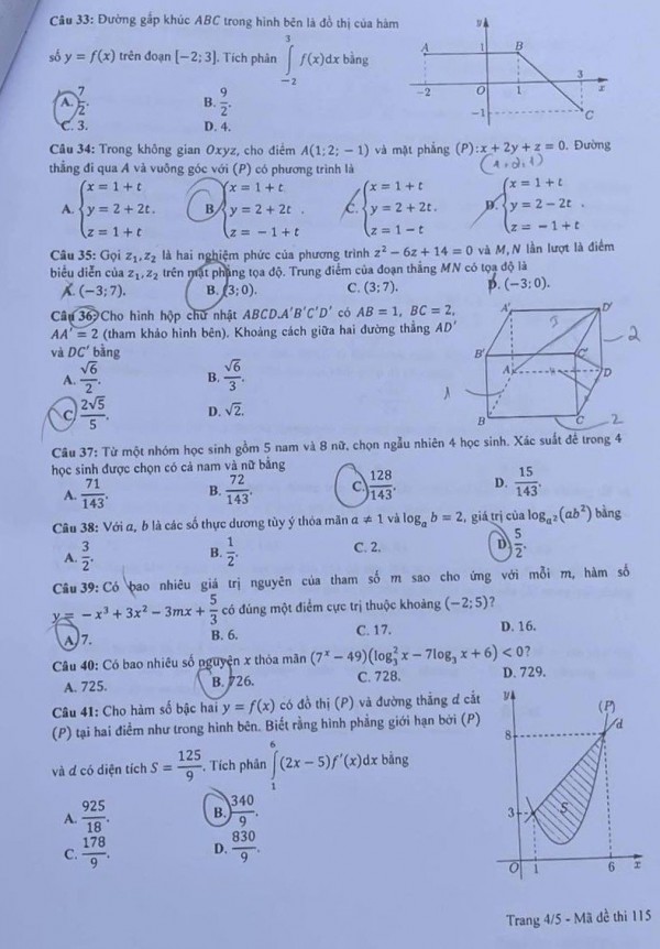 Thi tốt nghiệp THPT 2023: Đề chính thức môn toán