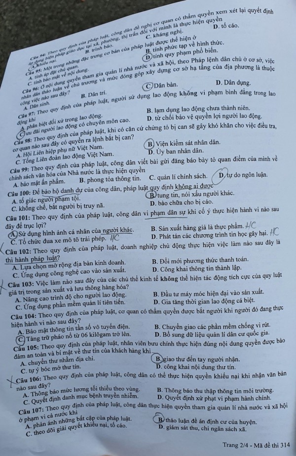 Thi tốt nghiệp THPT 2023: Đề thi chính thức môn giáo dục công dân