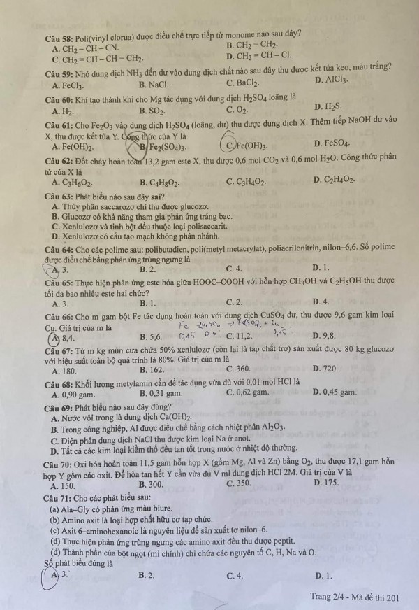 Thi tốt nghiệp THPT 2023: Đề thi chính thức môn hóa học