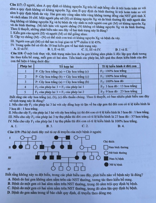 Thi tốt nghiệp THPT 2023: Đề thi chính thức môn sinh học