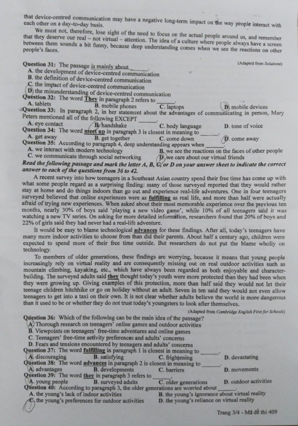 Thi tốt nghiệp THPT 2023: Đề thi và gợi ý bài giải môn tiếng Anh