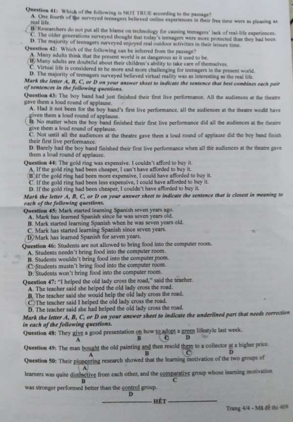 Thi tốt nghiệp THPT 2023: Đề thi và gợi ý bài giải môn tiếng Anh