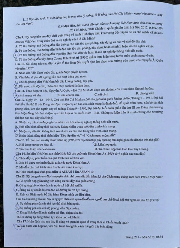 Thi tốt nghiệp THPT 2025: Xem gợi ý giải đề thi môn lịch sử tại đây Thi tốt nghiệp THPT 2025: Xem gợi ý giải đề thi môn lịch sử tại đây
