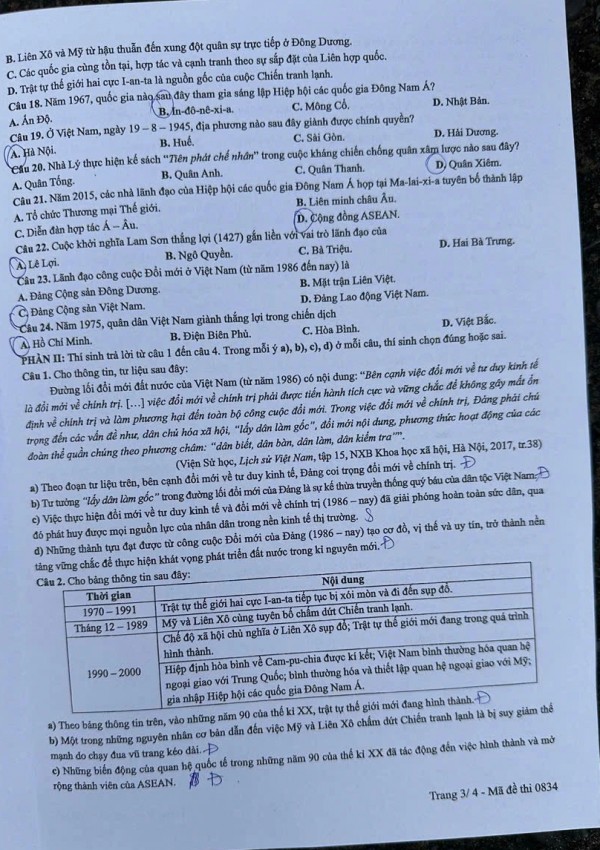 Thi tốt nghiệp THPT 2025: Xem gợi ý giải đề thi môn lịch sử tại đây Thi tốt nghiệp THPT 2025: Xem gợi ý giải đề thi môn lịch sử tại đây