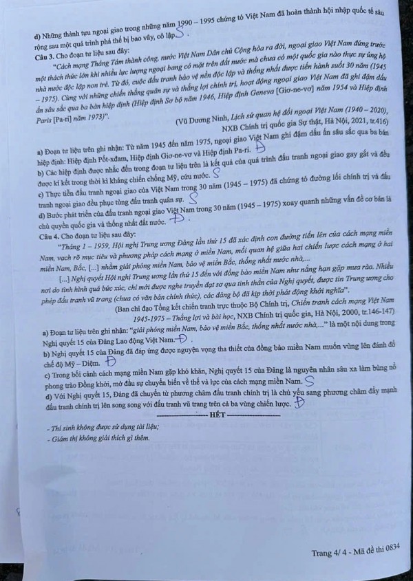 Thi tốt nghiệp THPT 2025: Xem gợi ý giải đề thi môn lịch sử tại đây Thi tốt nghiệp THPT 2025: Xem gợi ý giải đề thi môn lịch sử tại đây