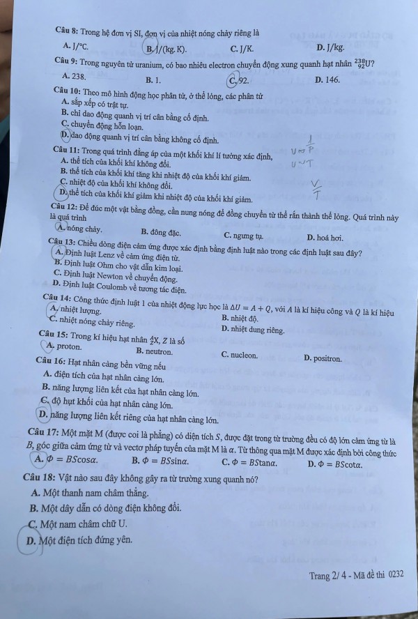 Thi tốt nghiệp THPT 2025: Đề chính thức môn vật lý Thi tốt nghiệp THPT 2025: Đề chính thức môn vật lý