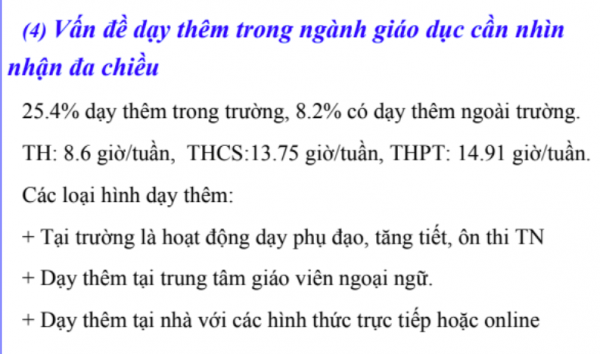 Trên 63% giáo viên có nguyện vọng hợp pháp hóa việc dạy thêm