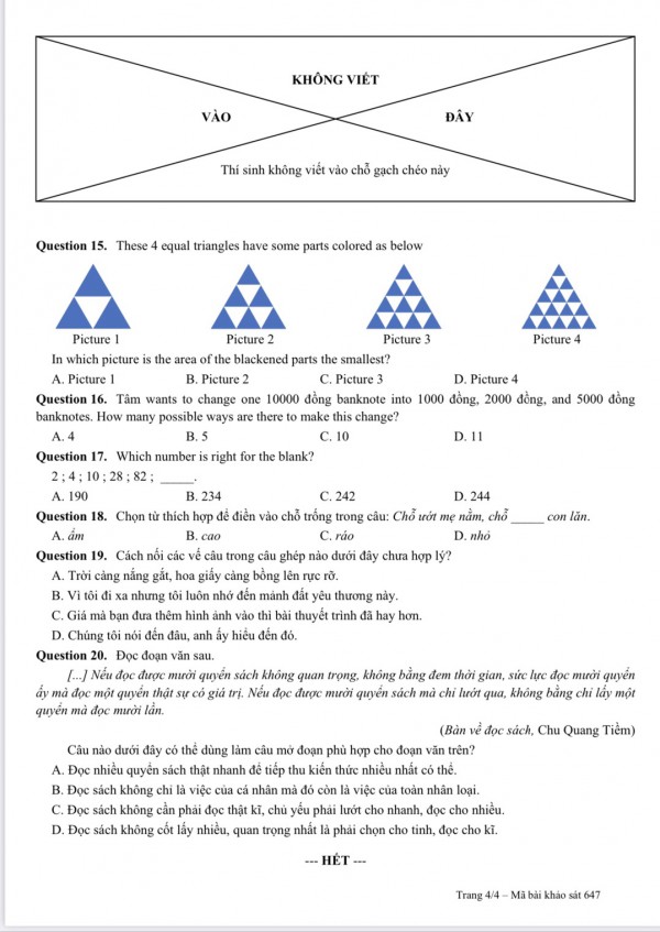 Từ tranh luận bài khảo sát lớp 6 Trần Đại Nghĩa: 