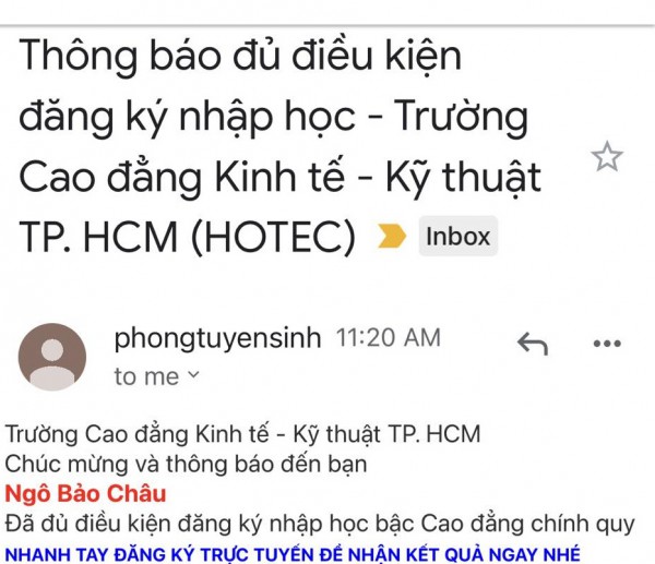 Vì sao giáo sư Ngô Bảo Châu bỗng dưng nhận được thông báo trúng tuyển cao đẳng? Vì sao giáo sư Ngô Bảo Châu bỗng dưng nhận được thông báo trúng tuyển cao đẳng?