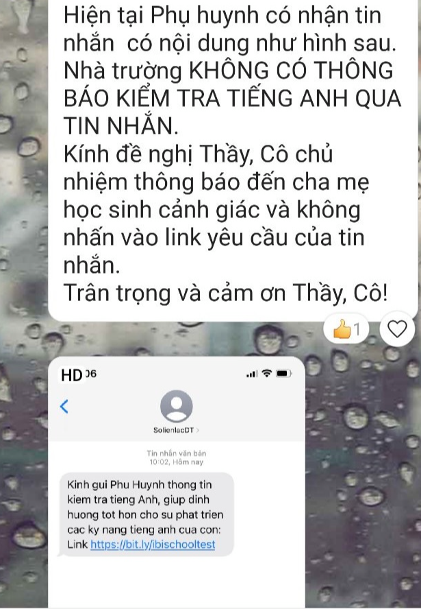 Xuất hiện chiêu lừa đảo mới, yêu cầu phụ huynh bấm vào link kiểm tra tiếng Anh?