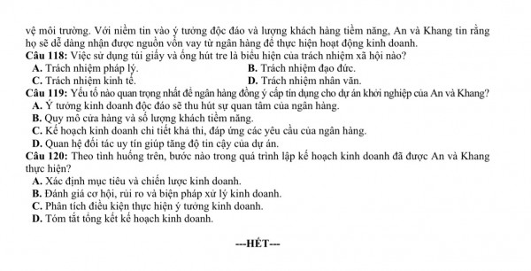 Đề thi mẫu đánh giá năng lực ĐH Quốc gia TP.HCM năm 2026