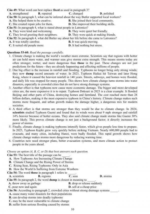 Đề thi mẫu đánh giá năng lực ĐH Quốc gia TP.HCM năm 2026