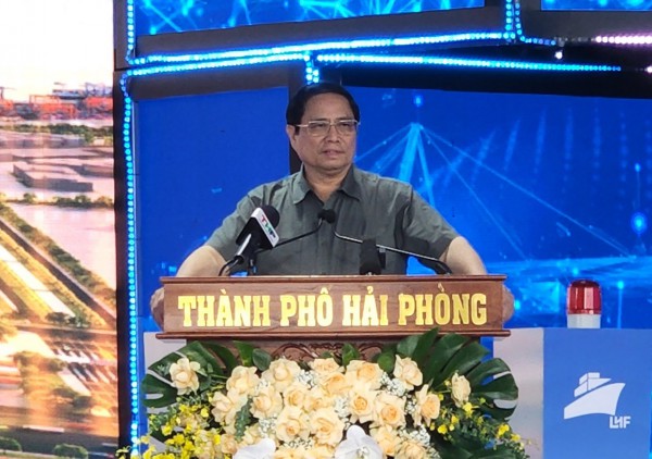 Thủ tướng Phạm Minh Chính dự lễ Khởi công Dự án khu phi thuế quan 11.000 tỷ đồng tại Hải Phòng