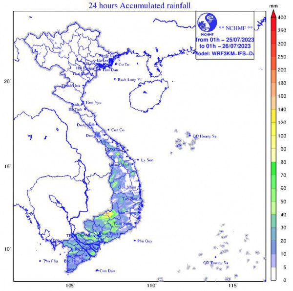 Tin tức thời tiết hôm nay 25.7.2023: Mưa lớn kéo dài ở Tây nguyên, Nam bộ