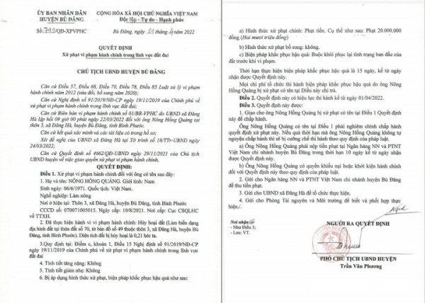 Bù Đăng (Bình Phước): Bất chấp bị xử phạt vẫn tiếp tục khai thác đất trái phép