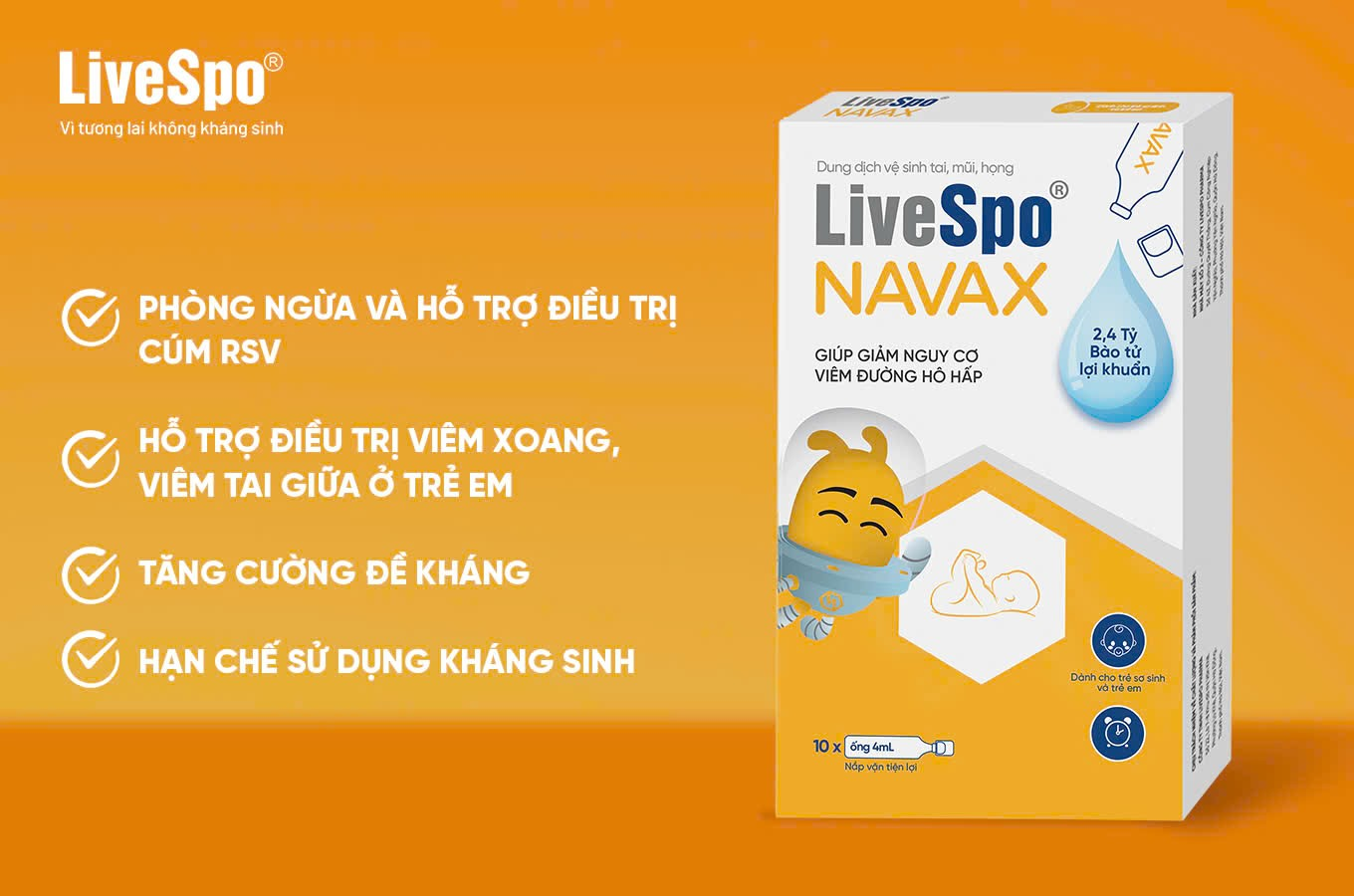 Giảm phụ thuộc kháng sinh trong điều trị bệnh hô hấp bằng bào tử lợi khuẩn