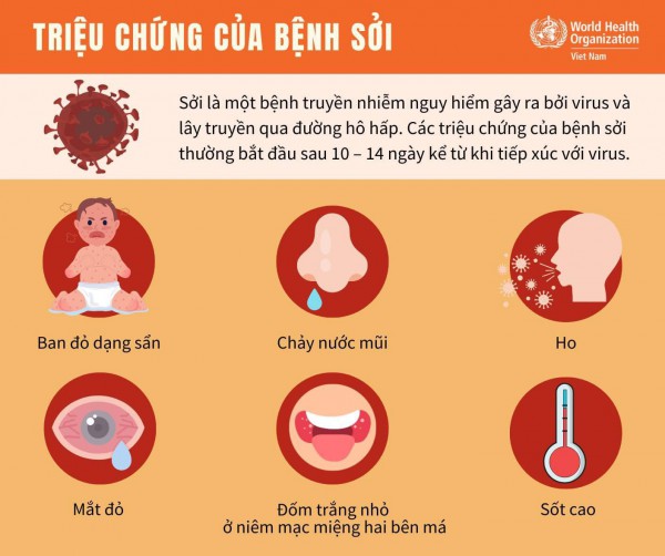 Infographic: Triệu chứng của bệnh sởi