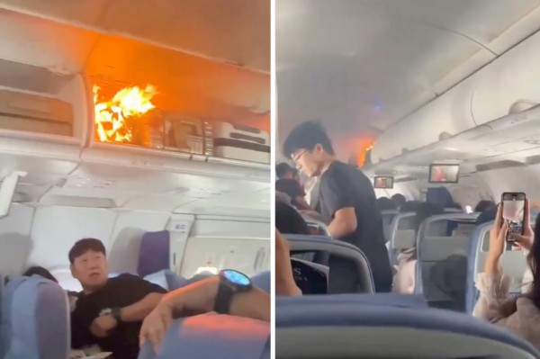 Cháy dữ dội trong khoang hành khách trên máy bay Trung Quốc