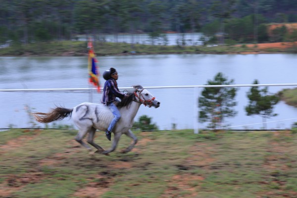 Gay cấn giải đua ngựa không yên bên hồ Đạ Khai