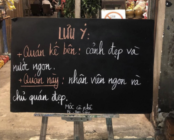 Quán cà phê miền Tây gây bão mạng với bảng thông báo 'mặn mà' có 1-0-2 Quán cà phê miền Tây gây bão mạng với bảng thông báo 'mặn mà' có 1-0-2