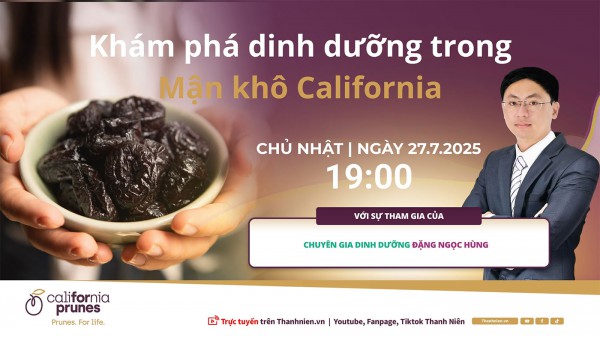Tọa đàm trực tuyến: Khám phá dinh dưỡng trong Mận khô California Tọa đàm trực tuyến: Khám phá dinh dưỡng trong Mận khô California
