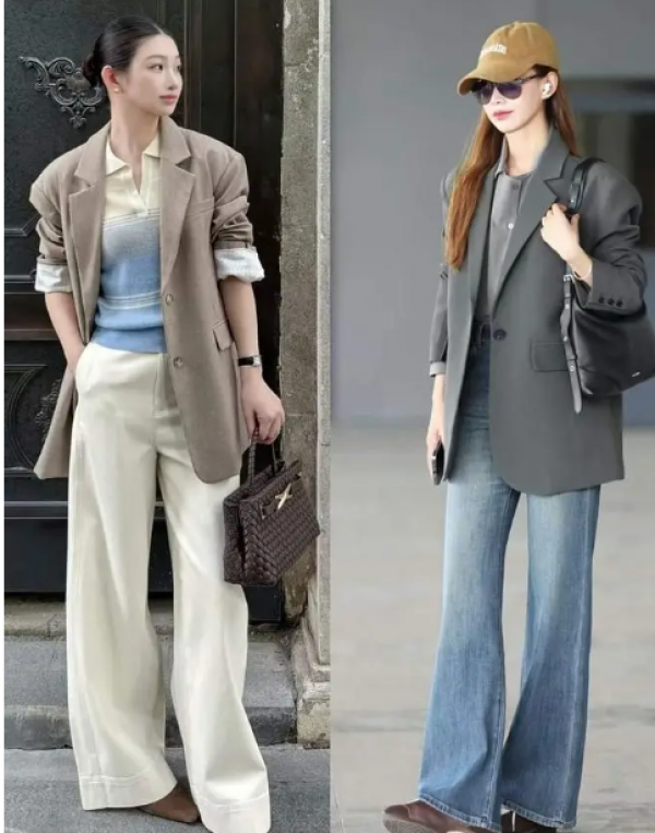 Mùa đông năm nay, xu hướng áo khoác ngắn phối quần ống rộng lên ngôi