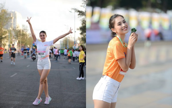 Sao Việt khỏe đẹp: Hoa hậu Tiểu Vy tập tạ để siết vòng eo