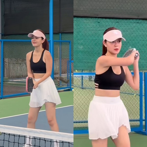Sao Việt khỏe đẹp: Mẹ 3 con Phạm Quỳnh Anh chơi pickleball để dáng thon