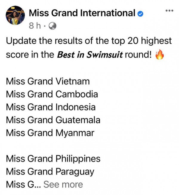 Thùy Tiên được đánh giá ở vị trí nào sau phần thi áo tắm ở Miss Grand International 2021?