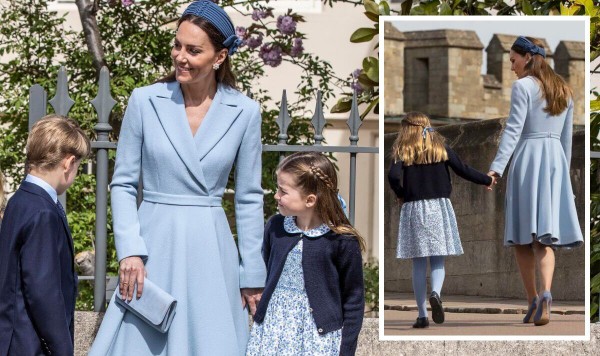 Vương phi Kate Middleton và công chúa Charlotte diện thời trang đồng điệu