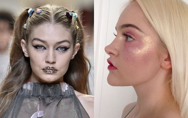 Xu hướng trang điểm với nhũ kim tuyến lấp lánh