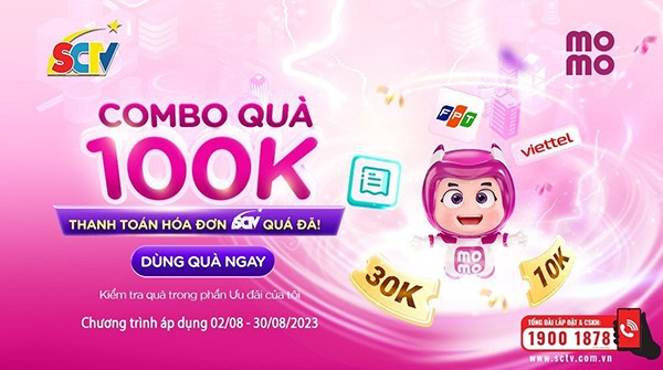 MoMo tặng bạn mới combo quà thanh toán hóa đơn hoành tráng 100.000Đ