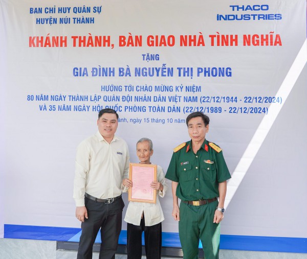 THACO Chu Lai trao tặng 4 ngôi nhà tình nghĩa cho tỉnh Quảng Nam