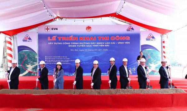 Triển khai thi công công trình đường dây 500kV Lào Cai - Vĩnh Yên, đoạn qua tỉnh Yên Bái Triển khai thi công công trình đường dây 500kV Lào Cai - Vĩnh Yên, đoạn qua tỉnh Yên Bái