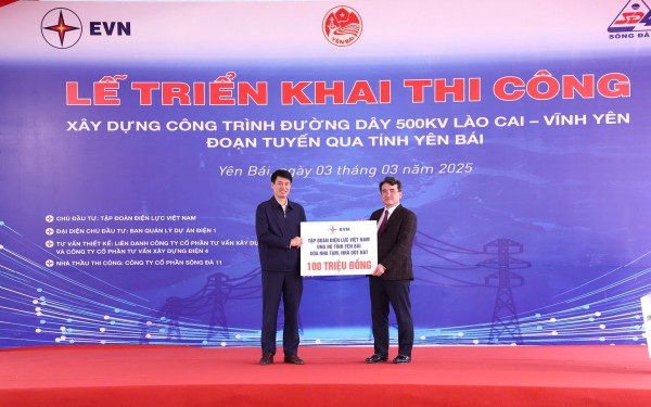 Triển khai thi công công trình đường dây 500kV Lào Cai - Vĩnh Yên, đoạn qua tỉnh Yên Bái Triển khai thi công công trình đường dây 500kV Lào Cai - Vĩnh Yên, đoạn qua tỉnh Yên Bái