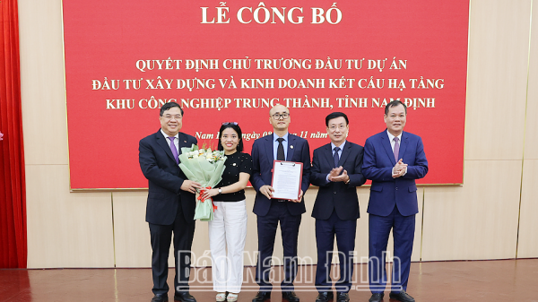 Công bố quyết định chủ trương đầu tư dự án xây dựng và kinh doanh kết cấu hạ tầng Khu công nghiệp Trung Thành