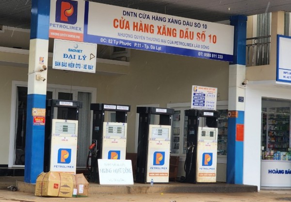 Nhiều cửa hàng xăng dầu ở Lâm Đồng ngưng hoạt động