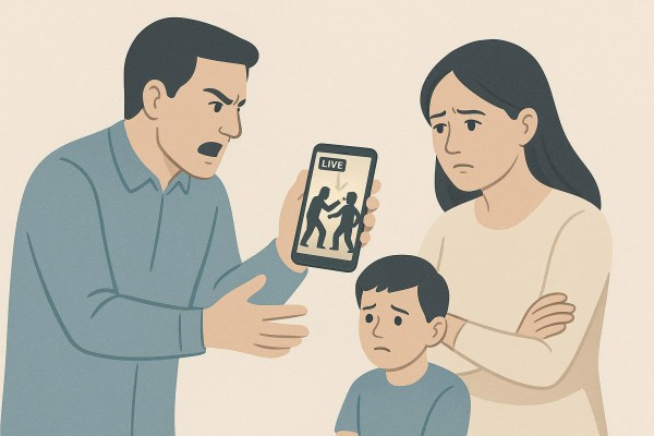 Ép con xem cảnh bạo lực, livestream 'dằn mặt' vợ chồng: Phạt tới 20 triệu đồng Ép con xem cảnh bạo lực, livestream 'dằn mặt' vợ chồng: Phạt tới 20 triệu đồng