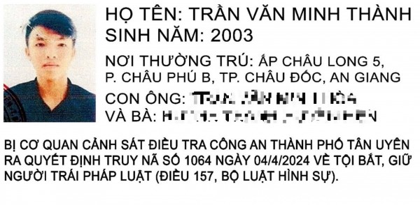 Bình Dương: Công an kêu gọi nhiều bị can bị truy nã ra đầu thú