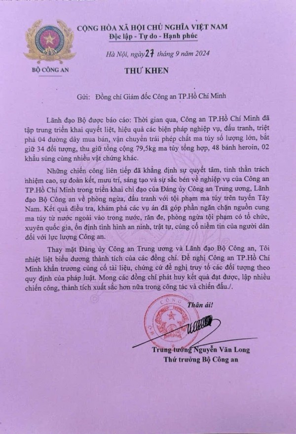 Công an TP.HCM phá 4 chuyên án, thu 79,5 kg ma túy tổng hợp, 48 bánh heroin