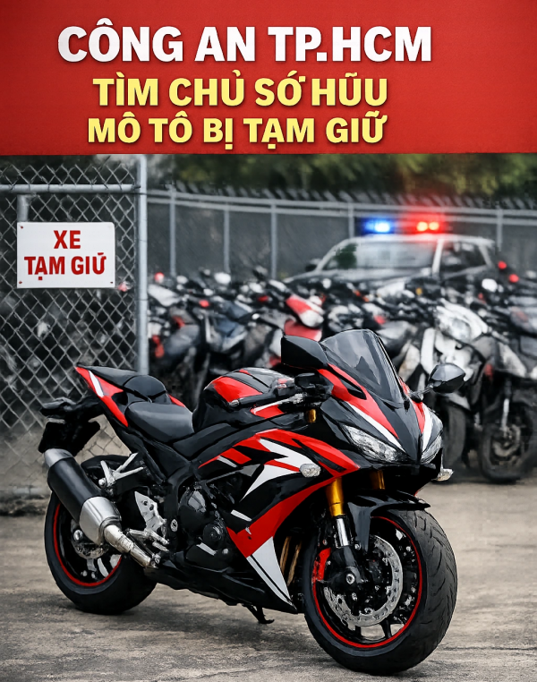 Công an TP.HCM tìm chủ sở hữu 13 mô tô quá hạn tạm giữ