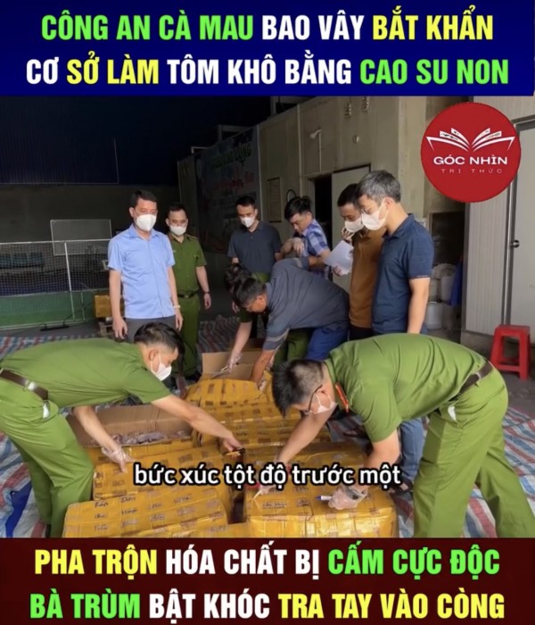 Công an xác định được người phát tán tin giả 'tôm khô làm từ cao su non'