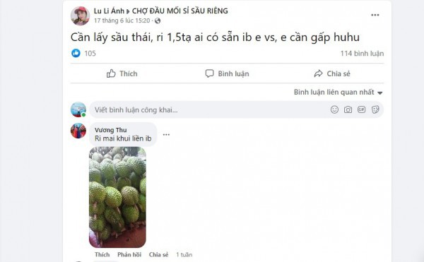 Kon Tum: 3 người trong 1 gia đình bị chủ tài khoản Facebook Lu Li Ánh lừa đảo 330 kg sầu riêng