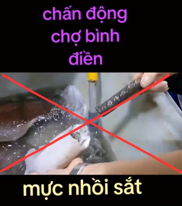 Thông tin 'chấn động chợ Bình Điền, mực nhồi sắt' là không đúng sự thật