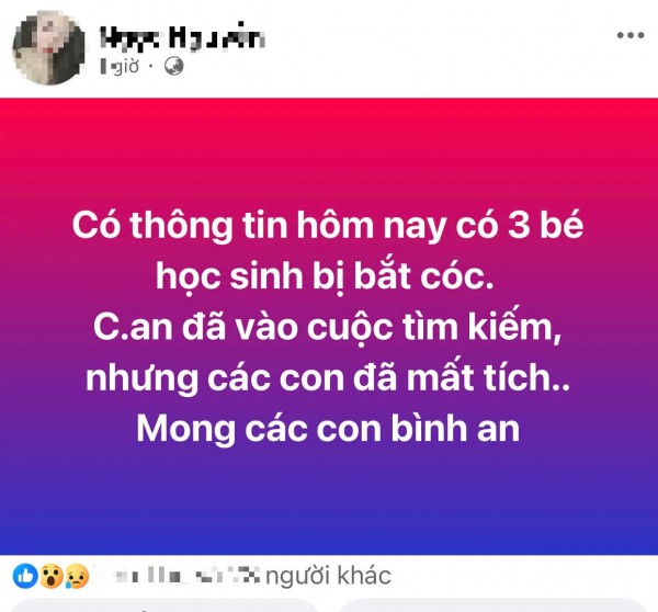Xử lý người tung tin sai sự thật về vụ 'bắt cóc 3 học sinh'