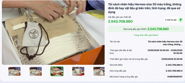 Đấu giá thành 2 túi HERMES của bà Trương Mỹ Lan Đấu giá thành 2 túi HERMES của bà Trương Mỹ Lan
